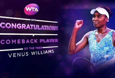 Винус Уильямс получила приз "Возвращение года" от сайта WTA