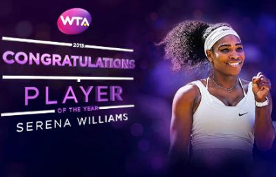 Серена Уильямс стала'Теннисисткой года выиграв голосование на сайте WTA